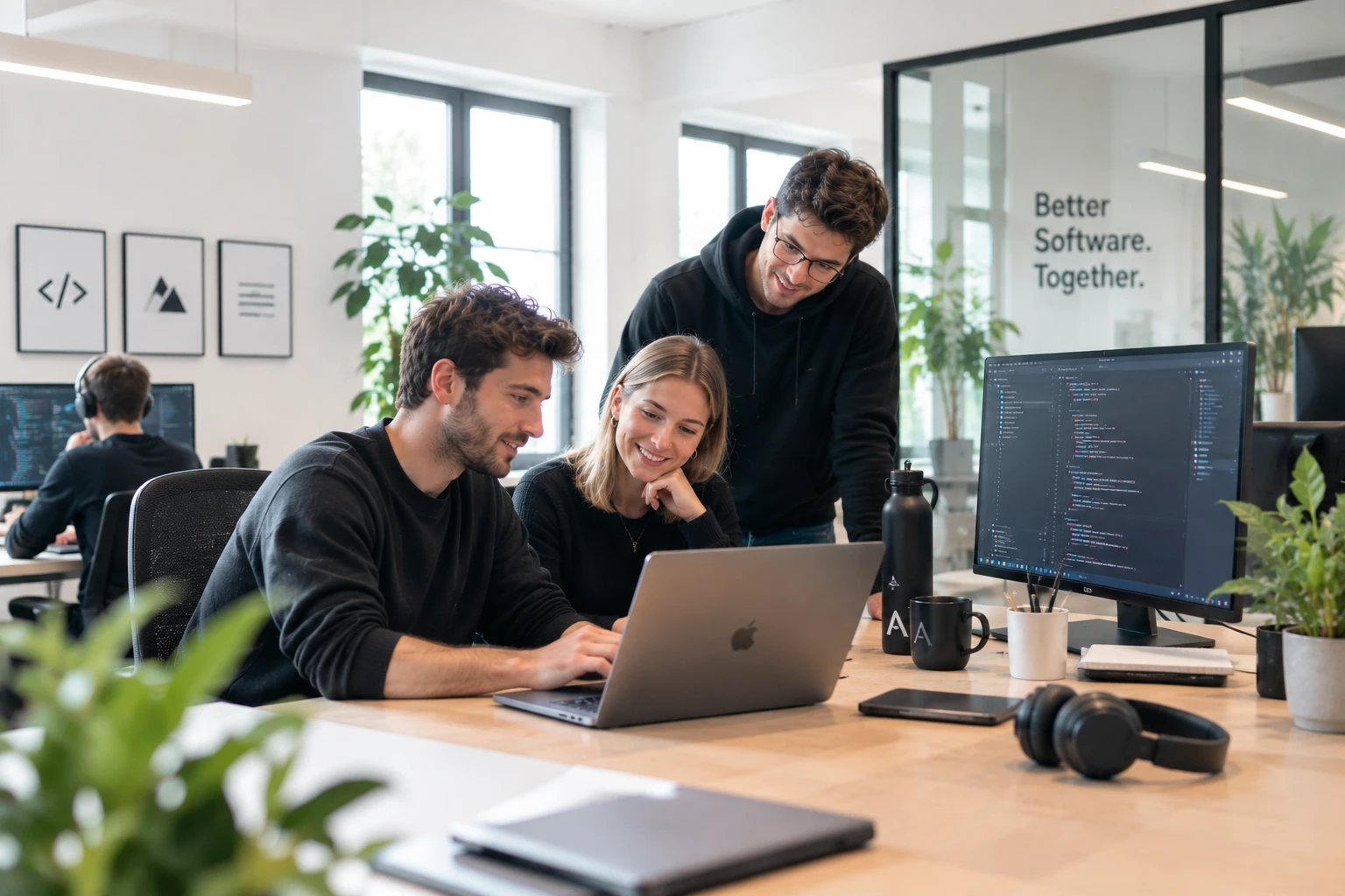 Webect Team bei der gemeinsamen Softwareentwicklung