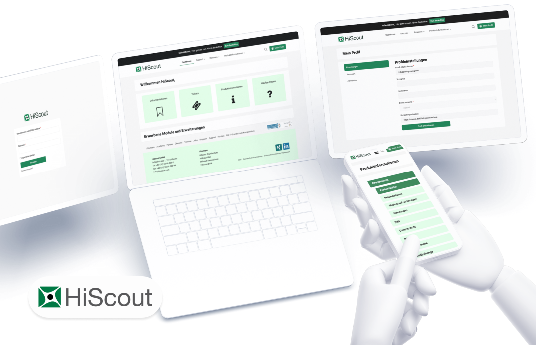 HiScout Kundenportal: Self-Service-Plattform für GRC-Software
