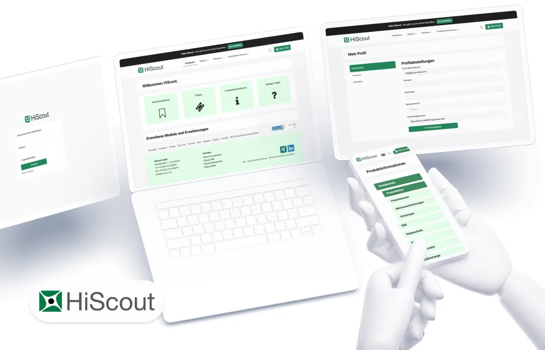 HiScout Kundenportal: Self-Service-Plattform für GRC-Software